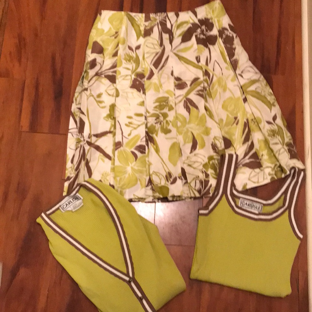 Three piece set Skirt with a sweater set to match